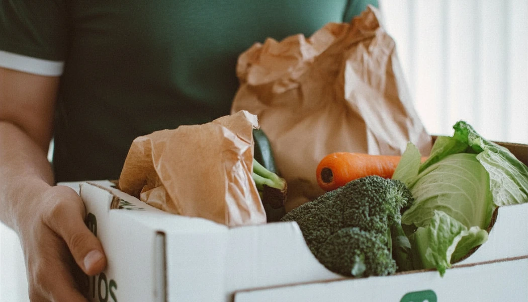 receiving a grocery delivery
